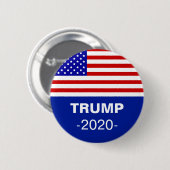 Badge Rond 5 Cm Drapeau américain et éditable Trump 2020 (Devant & derrière)