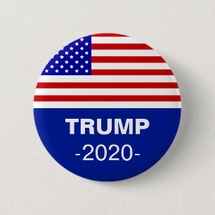 Badge Rond 5 Cm Drapeau américain et éditable Trump 2020