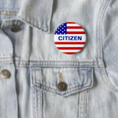 Badge Rond 5 Cm drapeau américain et texte citoyen modifiable (En situation)