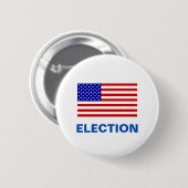 Badge Rond 5 Cm Drapeau américain et texte de l'élection (Devant & derrière)