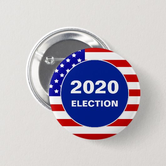 Badge Rond 5 Cm Drapeau américain et texte d'élection 2020 modifia (Devant & derrière)