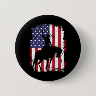 Badge Rond 5 Cm Drapeau américain Fierté Texas Horseback équitatio