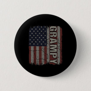 Badge Rond 5 Cm Drapeau Américain Grampy Fête des pères Vintage 4è