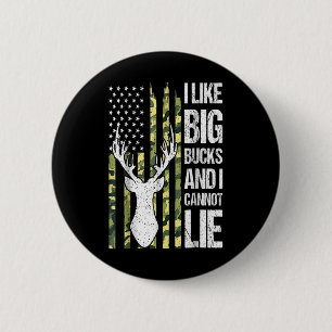 Badge Rond 5 Cm Drapeau Américain J'Aime Big Bucks Et Je Ne Peux P
