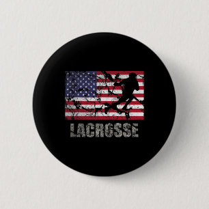 Badge Rond 5 Cm Drapeau américain Lacrosse Drapeau américain Drape