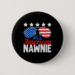 Badge Rond 5 Cm Drapeau Américain Nawnie Usa Sungles 4 Juillet