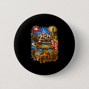 Badge Rond 5 Cm Drapeau américain patriotique 250 ans de liberté l