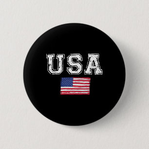 Badge Rond 5 Cm Drapeau américain Patriotique 4 juillet Amérique J