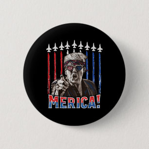 Badge Rond 5 Cm Drapeau américain patriotique 4 juillet Trump 2024