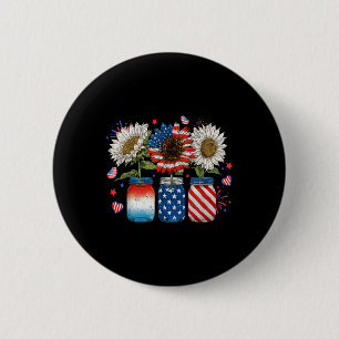 Badge Rond 5 Cm Drapeau américain Patriotique Usa Jarres avec tour