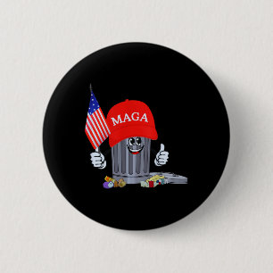Badge Rond 5 Cm Drapeau américain personnage de dessin animé poube