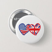 Badge Rond 5 Cm Drapeau américain plat Union Jack (Devant & derrière)
