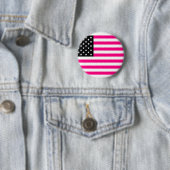 Badge Rond 5 Cm drapeau américain rose (En situation)