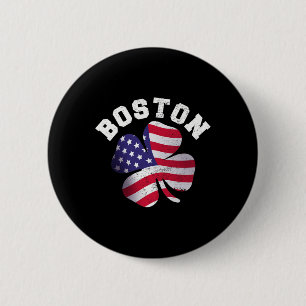 Badge Rond 5 Cm Drapeau Américain St. Patricks Day Clic Boston Nom