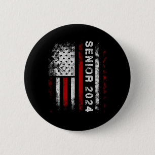 Badge Rond 5 Cm Drapeau Américain Supérieur 2024 Classe D'Études S