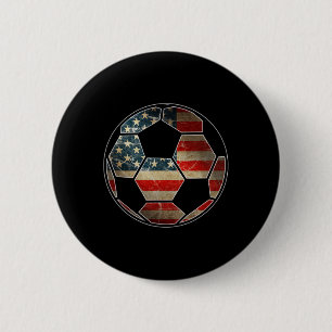 Badge Rond 5 Cm Drapeau Américain Sur Football Ll - Football Ll Dr