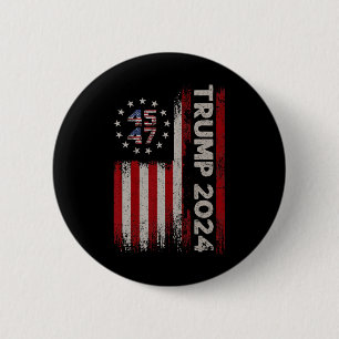 Badge Rond 5 Cm Drapeau américain Trump 2024