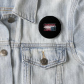 Badge Rond 5 Cm Drapeau américain vers le bas1 (En situation)