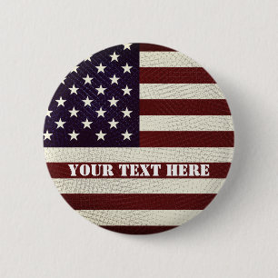 Badge Rond 5 Cm Drapeau américain vintage en croisillon étoiles et