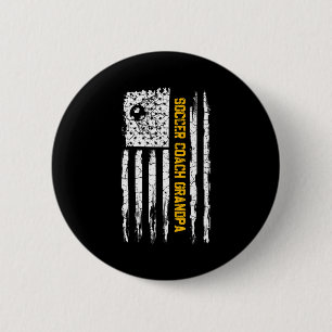 Badge Rond 5 Cm Drapeau américain vintage fier entraîneur de footb