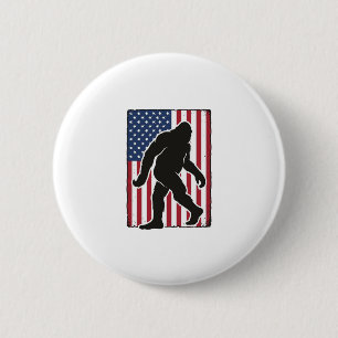 Badge Rond 5 Cm Drapeau américain vintage silhouette Bigfoot vecte