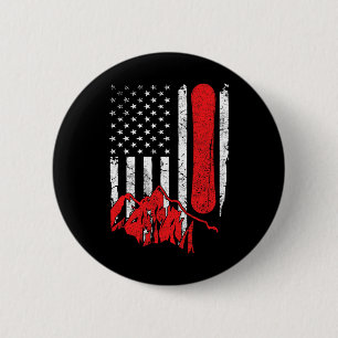 Badge Rond 5 Cm Drapeau américain vintage Snowboard Cool Snowbo