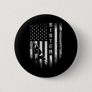 Badge Rond 5 Cm Drapeau américain vintage Usa Fière sœur de badmin