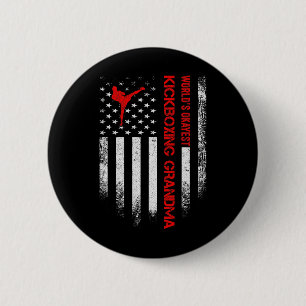 Badge Rond 5 Cm Drapeau américain vintage Usa Grand-mère de kickbo