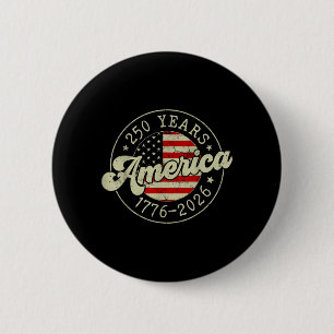 Badge Rond 5 Cm Drapeau Amérique 250 ans 250e anniversaire États-U
