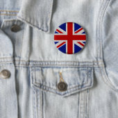 Badge Rond 5 Cm Drapeau Anglais d'Angleterre texturé (En situation)