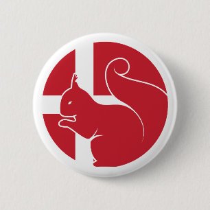 Badge Rond 5 Cm Drapeau animal national danois de l'écureuil
