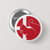 Badge Rond 5 Cm Drapeau animal national danois de l'écureuil (Devant & derrière)