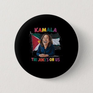 Badge Rond 5 Cm Drapeau Anti Kamala Harris Palestine