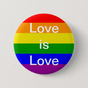 Badge Rond 5 Cm Drapeau arc-en-ciel de la fierté gay l'amour est a