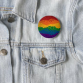 Badge Rond 5 Cm Drapeau arc-en-ciel de la Fierté LGBTQ fantaisie e (En situation)