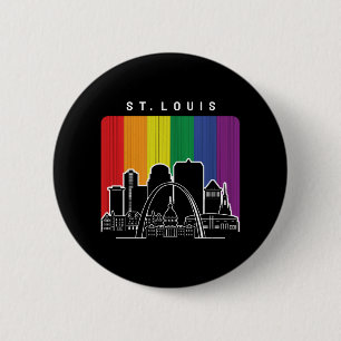 Badge Rond 5 Cm Drapeau arc-en-ciel de St. Louis Missouri Pride LG