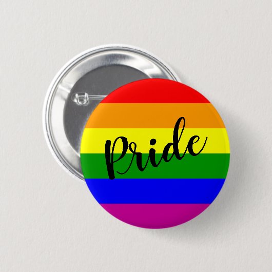 Badge Rond 5 Cm Drapeau arc-en-ciel gay pride (Devant & derrière)