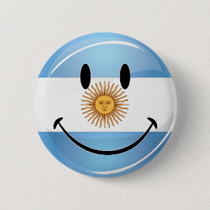 Badge Rond 5 Cm Drapeau argentin de sourire