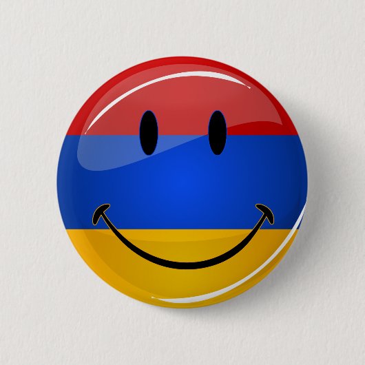Badge Rond 5 Cm Drapeau arménien de sourire (Devant)