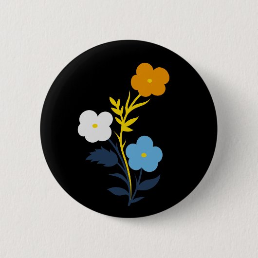 Badge Rond 5 Cm Drapeau Asexuel Aromantique subtil Fleurs (Devant)