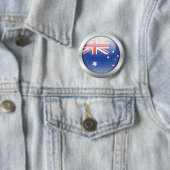 Badge Rond 5 Cm Drapeau australien dans le globe (En situation)