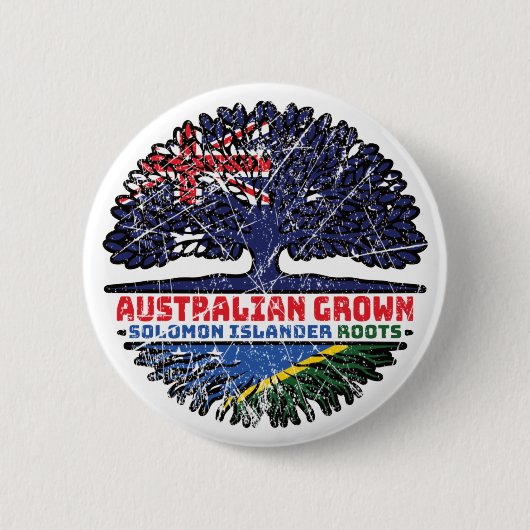 Badge Rond 5 Cm Drapeau australien de l'île Salomon (Devant)
