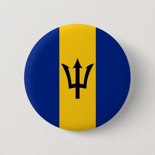 Badge Rond 5 Cm Drapeau Barbade (Devant)