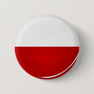 Badge Rond 5 Cm Drapeau brillant de polonais de rond