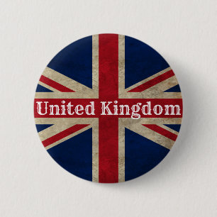 Badge Rond 5 Cm Drapeau britannique en détresse
