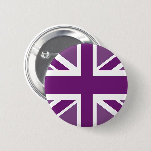 Badge Rond 5 Cm Drapeau britannique en violet (Devant & derrière)