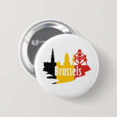 Badge Rond 5 Cm Drapeau Bruxelles (Devant & derrière)
