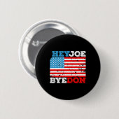 Badge Rond 5 Cm Drapeau Byedon 2020 - Bye Don Hey Joe Biden Suppor (Devant & derrière)