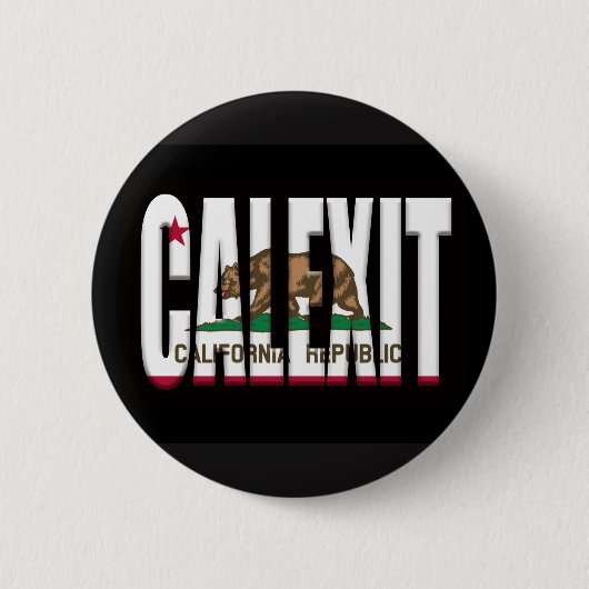 Badge Rond 5 Cm Drapeau Calexit et California (Devant)