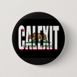 Badge Rond 5 Cm Drapeau Calexit et California